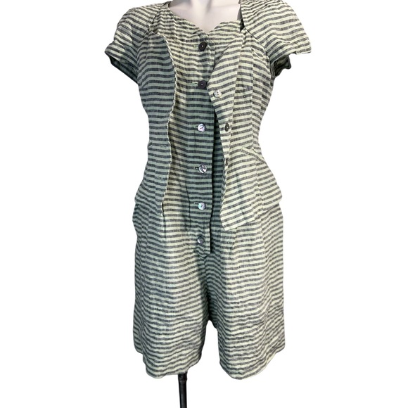 Bitte Kai Rand Romper Jumpsuit set small/medium‎ 100% linen green/gray casual - Picture 2 of 9